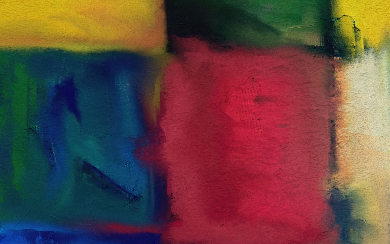 Tela astratta a campiture di rosso, giallo, verde e blu